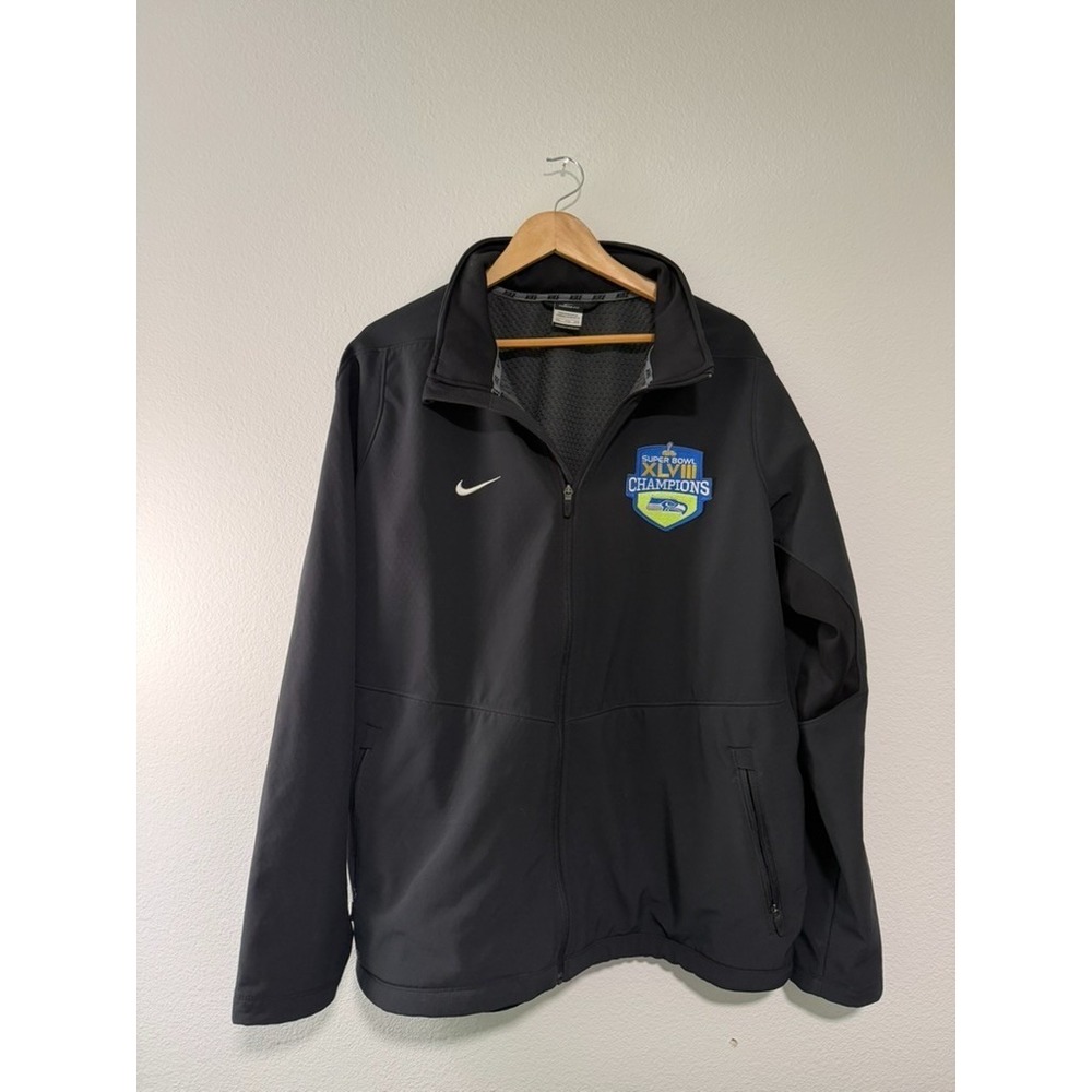 Nike Therma-FIT Jacket XXL Seattle Seahawks Super Bowl XLVIII Champions Patch